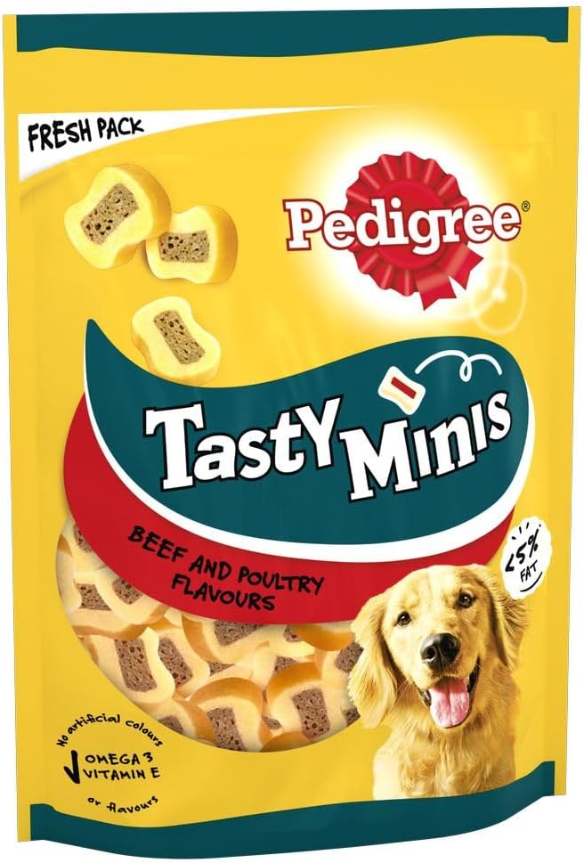 Pedigree Tasty Minis - Dog Treats, Chewy Cubes with Chicken and Duck Flavour - Training Treats, Pack of 8 (8 x 130 g) - Comfort Style