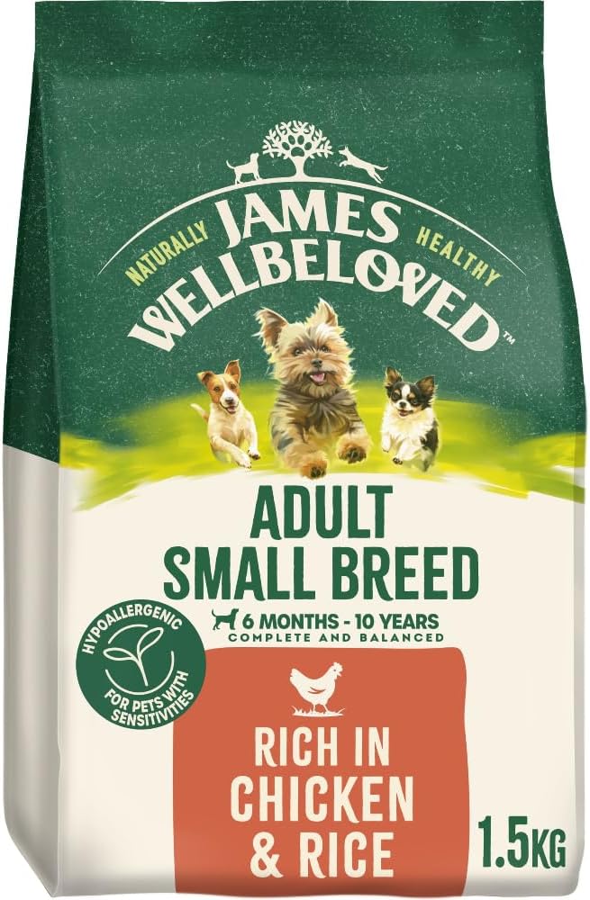 James Wellbeloved Hypoallergenic Dry Dog Food for Adult Small Breed Chicken & Rice 1.5 kg