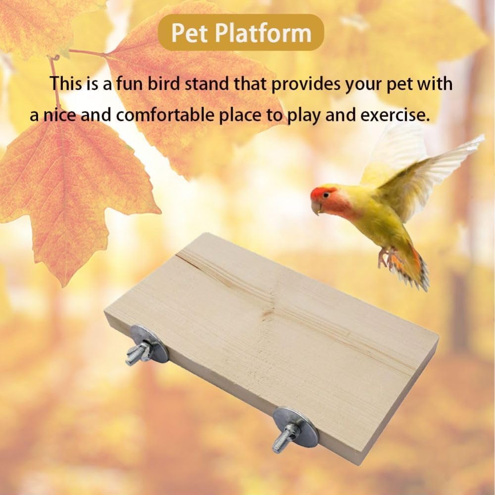 3PCS Bird Platform Flat Wooden Stand Pet Platform Climbing Platform Bird Cage Accessories for Small Animals Parakeets Budgies Chinchilla Hamster Rat Mouse Parrot - Comfort Style