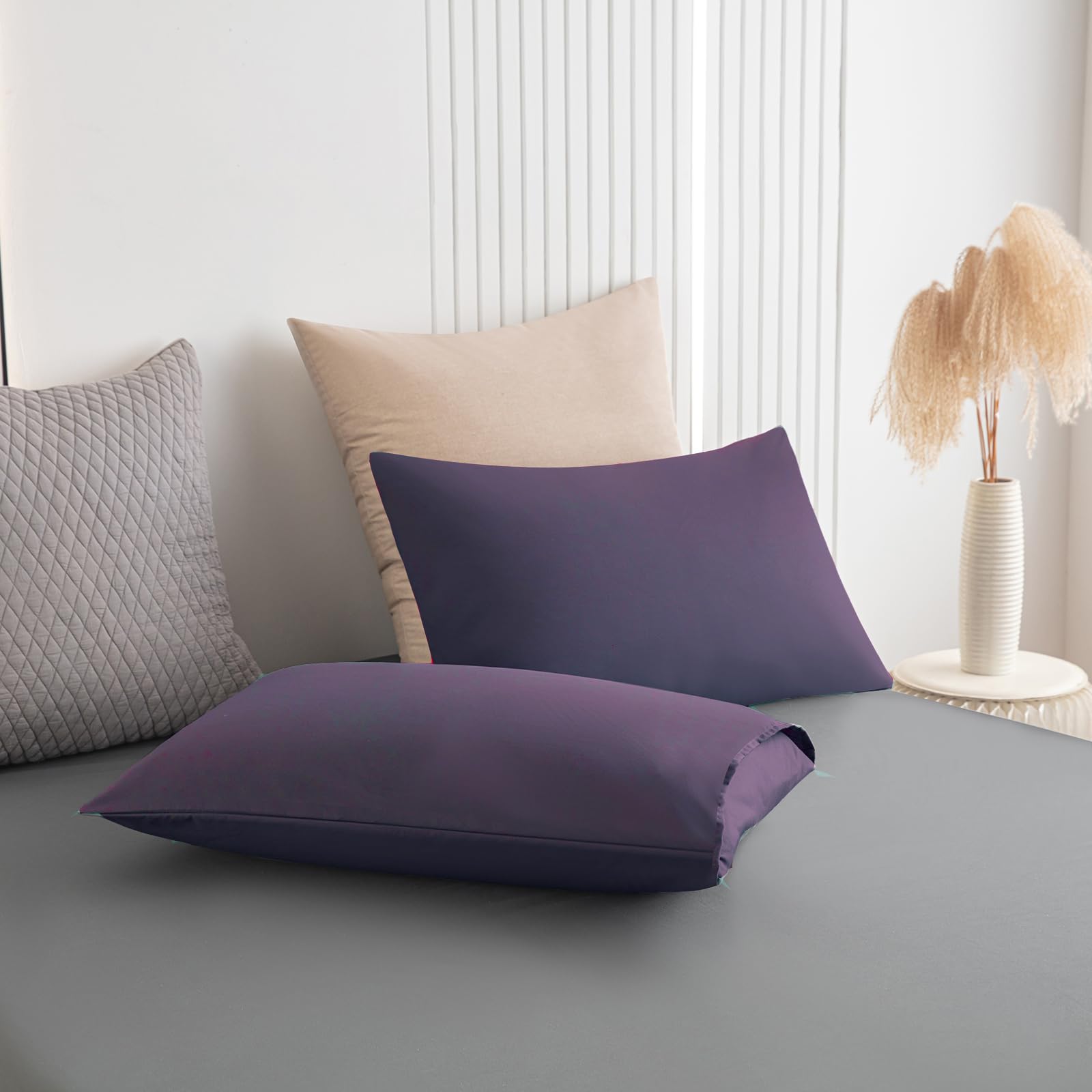 Soifox Duvet Cover Set - Bedding Set Bed with Zipper Closure, Soft Microfiber Duvet Cover with 2 Pillowcases - Comfort Style