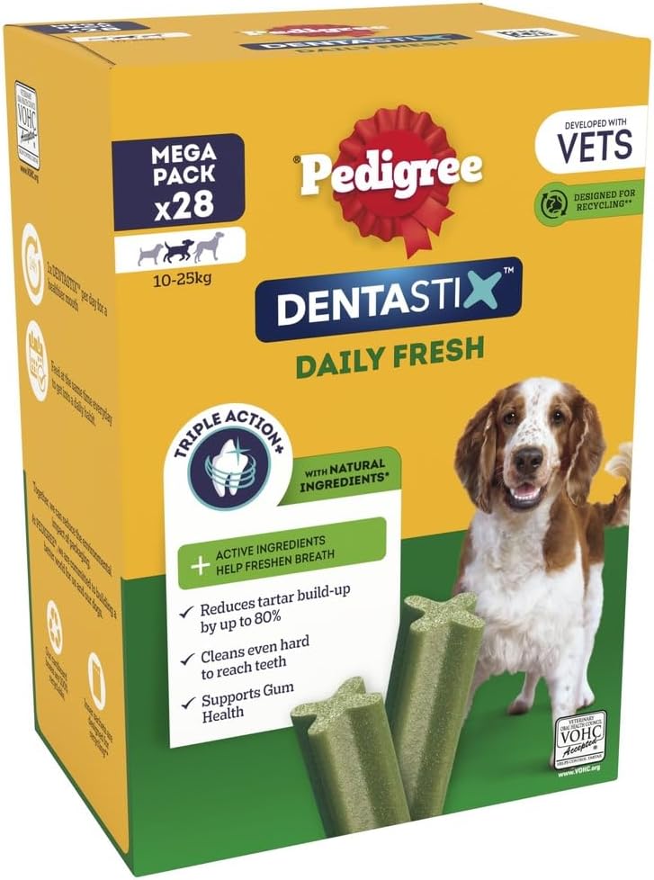 Pedigree Dentastix - Daily Fresh Dental Chews - Dog Treats for Small Dog - 70 Sticks (Pack of 10) - Comfort Style