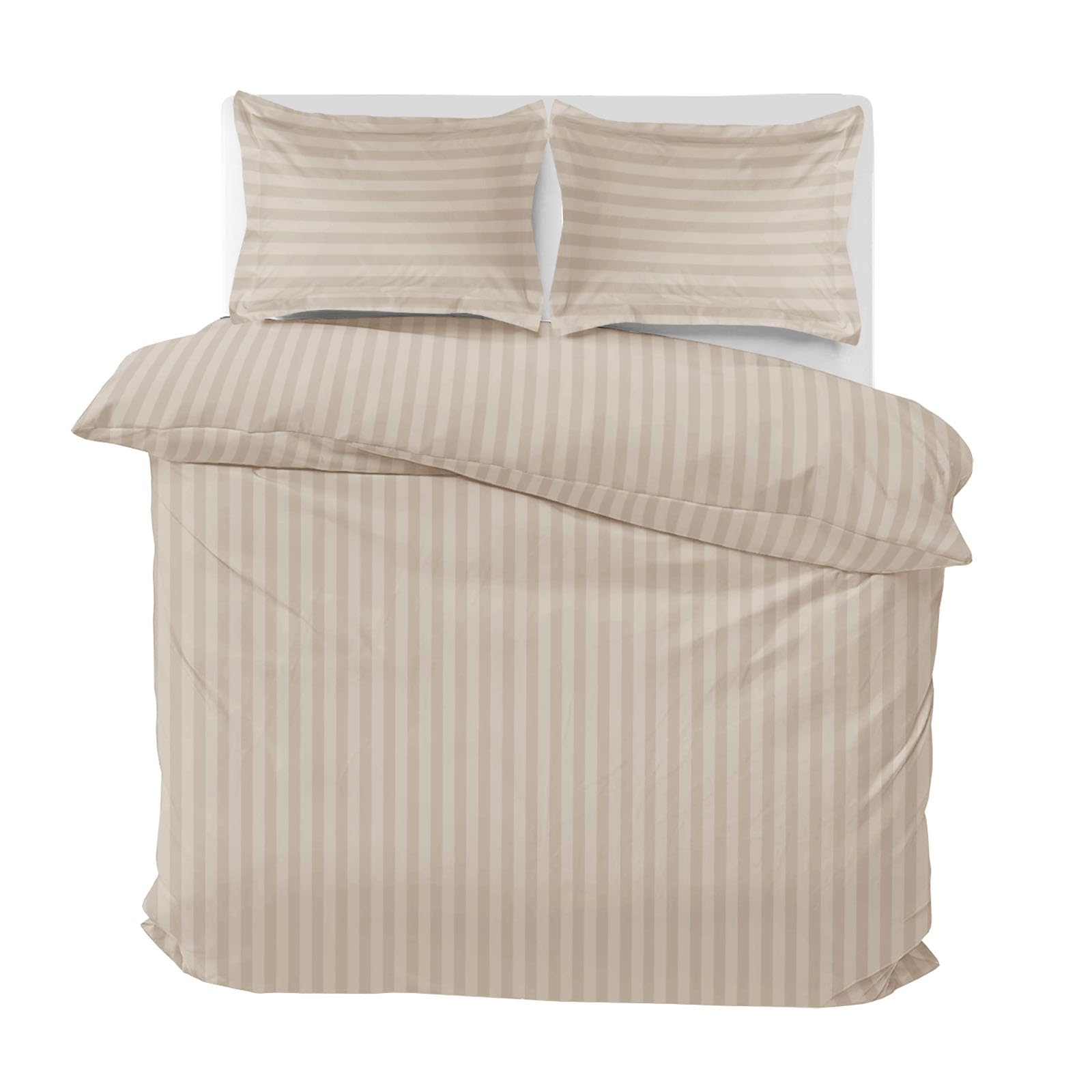 MOONLIGHT20015 Duvet Set Reversible Stripes Satin Double Bedding Set with 2 Pillowcases Soft Hypoallergenic Duvet Cover - Comfort Style
