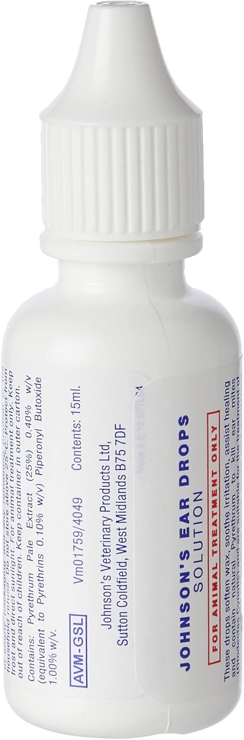 Johnsons Veterinary Products Ear Drops, clear,15 ml (Pack of 1)
