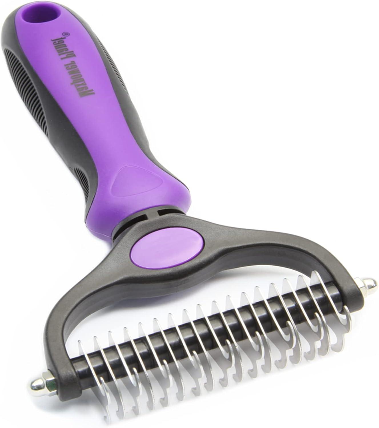 Maxpower Planet Dog Brush - Reduce Shedding by 95% - Double Sided Deshedding Dematting Tool - Undercoat Rake Dog, Cat Brush - Dog Brushes Shedding Hair - Dog Grooming Brush - Cat Grooming Brush, Blue - Comfort Style