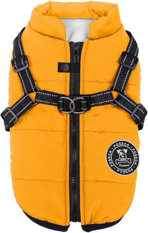 Poseca Dog Clothes for Small Dogs Dog Coat Waterproof Winter Jacket Warm Vest Dog Clothes Dog Coat Warm Winter Dog Jacket with Dog Harness for Small Medium Large Dogs - Comfort Style