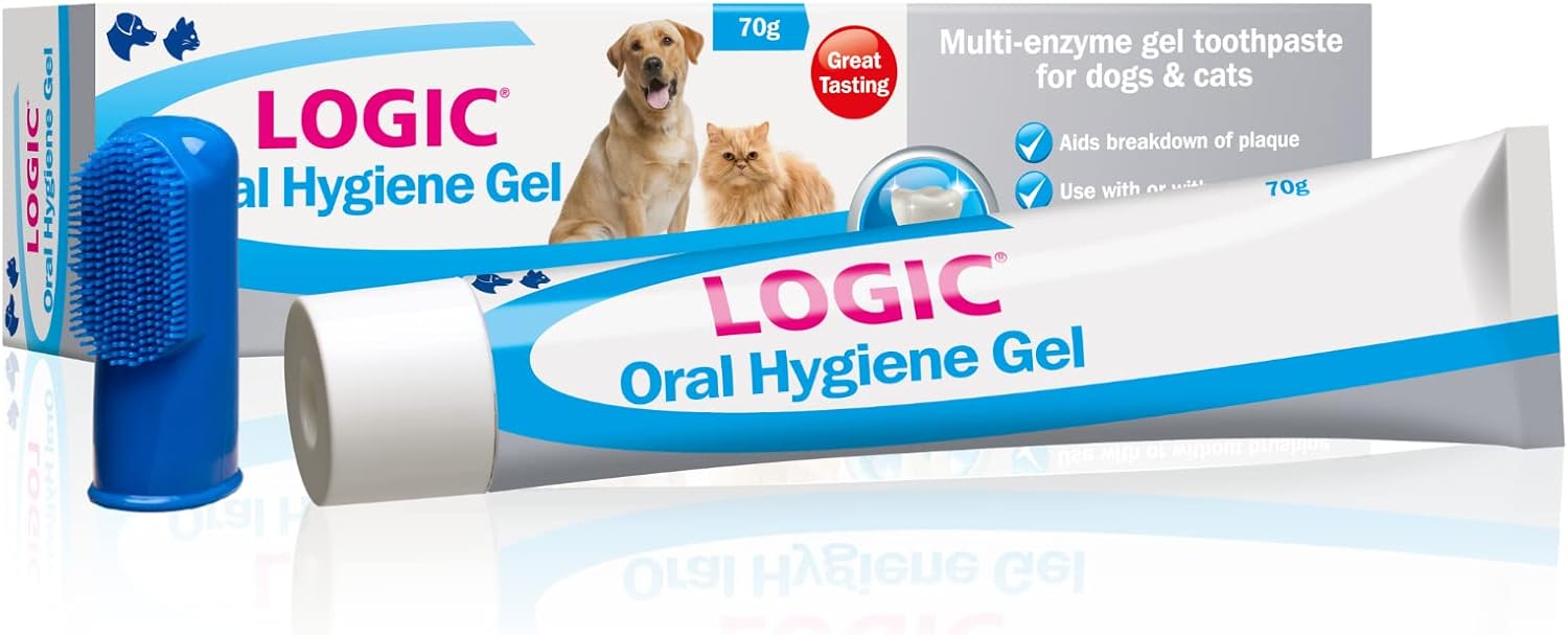 Logic Oral Hygiene Gel For Dogs & Cats,Cat Toothbrush And Paste, Logic Toothpaste For Dogs,Dog Toothpaste Prevents Plaque,Cat Toothpaste For Bad Breath,Pet Toothpaste & Finger Brush,1PK 70g - Comfort Style