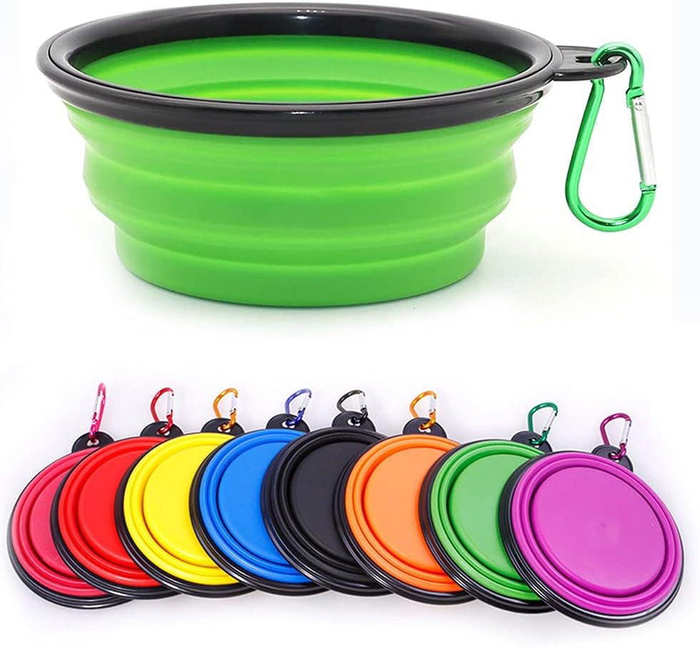 Collapsible Dog Bowl,Collapsible Dog Water Bowls for Cats Dogs, Portable Pet Feeding Watering Dish,Portable Dog Water Food Bowl with Carabiner (Medium(650ML), Black) - Comfort Style
