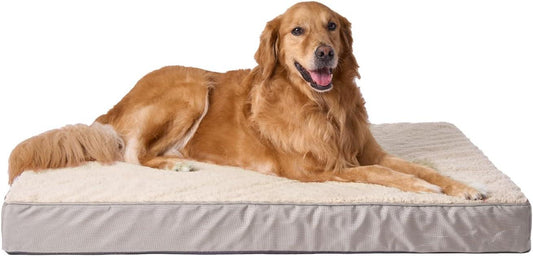 EHEYCIGA Orthopedic Dog Beds Large Mattress with Removable Washable Cover for Crate, Grey, 91x68x9cm - Comfort Style