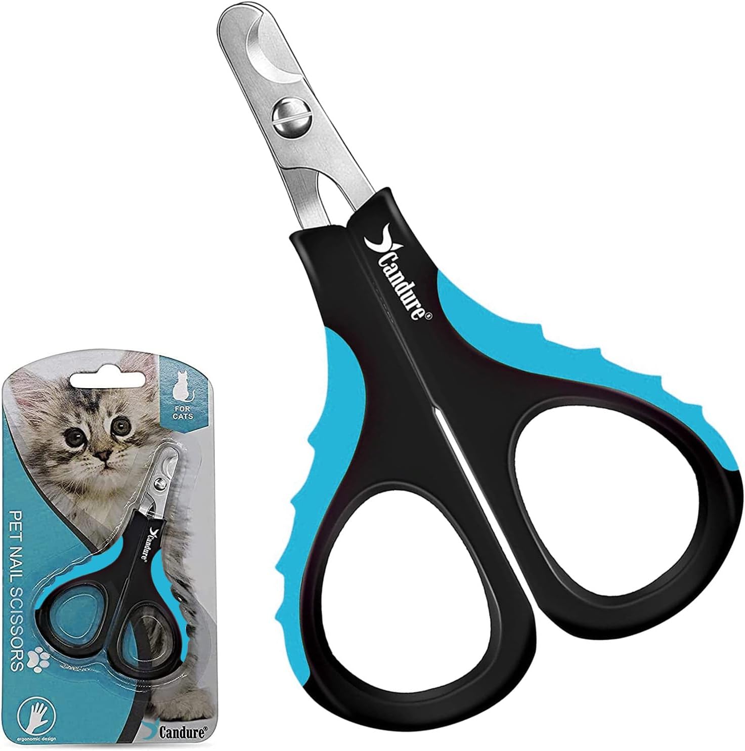 Candure Dog Nail Clippers for Large, Medium and Small Breed Professional Pet Nail Clipper Suitable for Cats, Rabbits and Guinea Pigs With Safety Lock and Protective Guard to Avoid Over Cutting (6") - Comfort Style