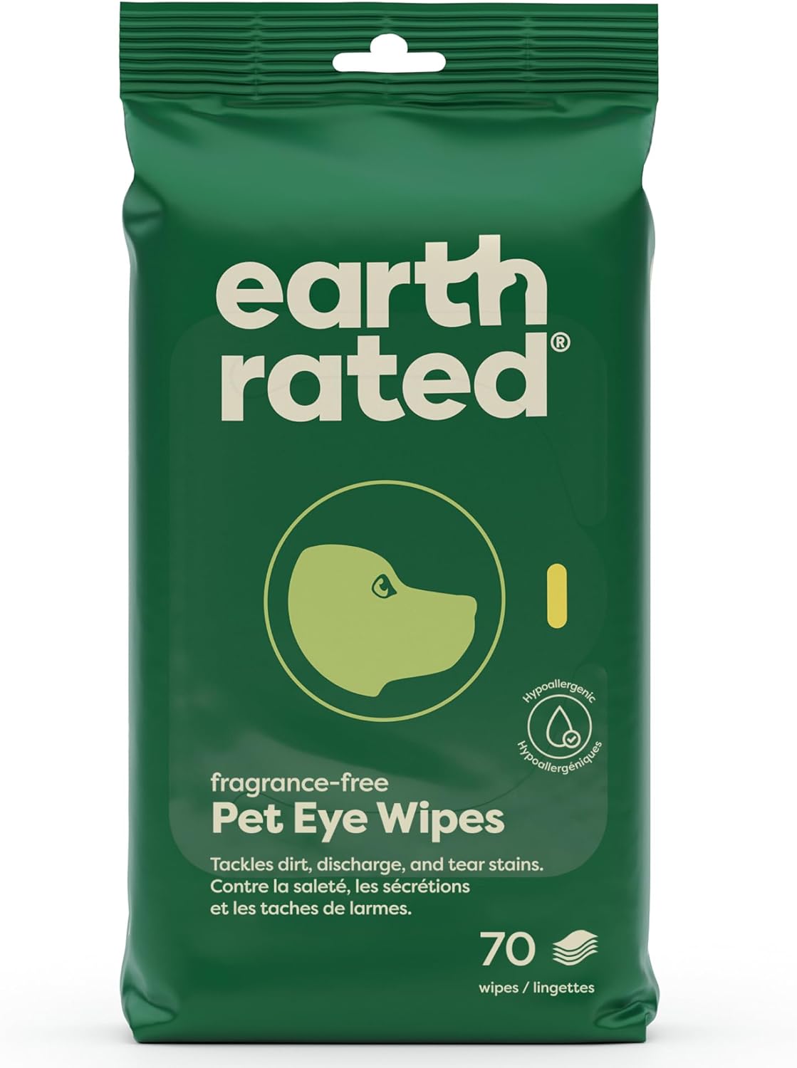 Earth Rated Hypoallergenic Dog Wipes, Cleaning and Odour-Controlling Grooming for Paws, Body, and Butt, Perfect for Puppy and Adult Dogs, Lavender Scent, 100 Count - Comfort Style
