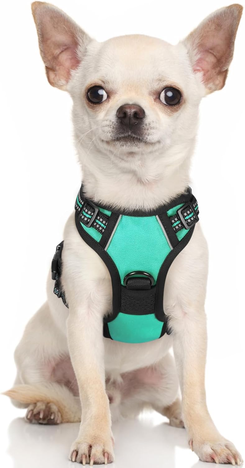 rabbitgoo Dog Harness Large Dog No Pull Pet Harness with 2 Leash Clips, Adjustable Soft Padded Pet Vest, Reflective No-Choke with Easy Control Handle for Training or Walking, Red, L - Comfort Style