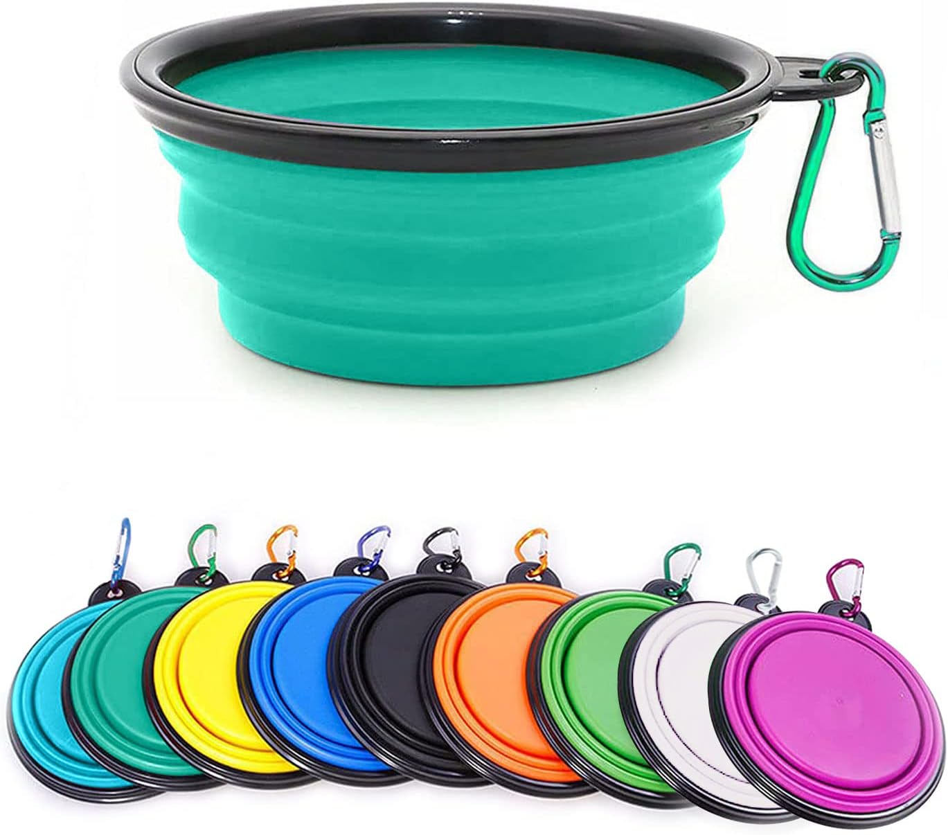 Collapsible Dog Bowl,Collapsible Dog Water Bowls for Cats Dogs, Portable Pet Feeding Watering Dish,Portable Dog Water Food Bowl with Carabiner (Medium(650ML), Black) - Comfort Style