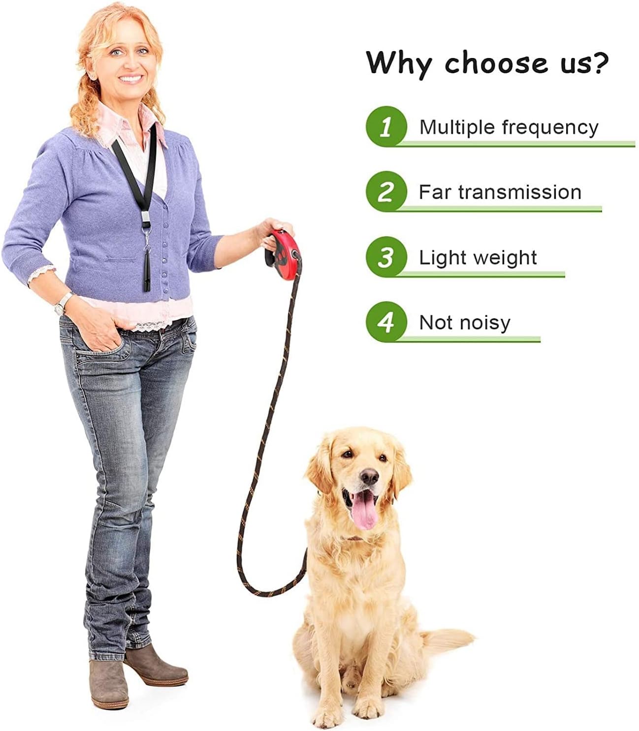 kuou 2 Pcs Professional Dog Whistle 210.5, Plastic Dog Training Whistles with Lanyard, High Pitch Dog Whistles for Recall Bark Control
