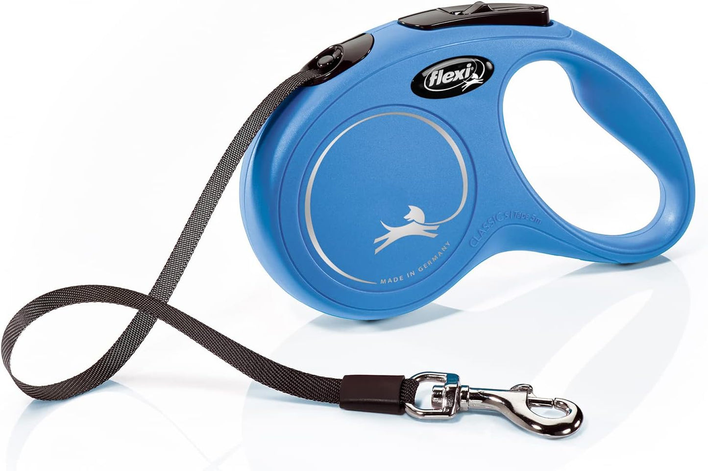 Flexi New Classic Tape Blue Large 8m Retractable Dog Leash/Lead for dogs up to 50kg/110lbs - Comfort Style