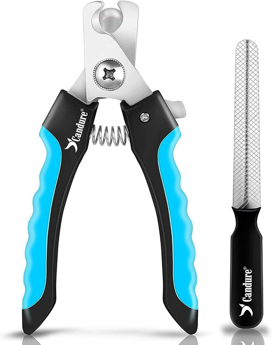 Candure Dog Nail Clippers for Large, Medium and Small Breed Professional Pet Nail Clipper Suitable for Cats, Rabbits and Guinea Pigs With Safety Lock and Protective Guard to Avoid Over Cutting (6") - Comfort Style
