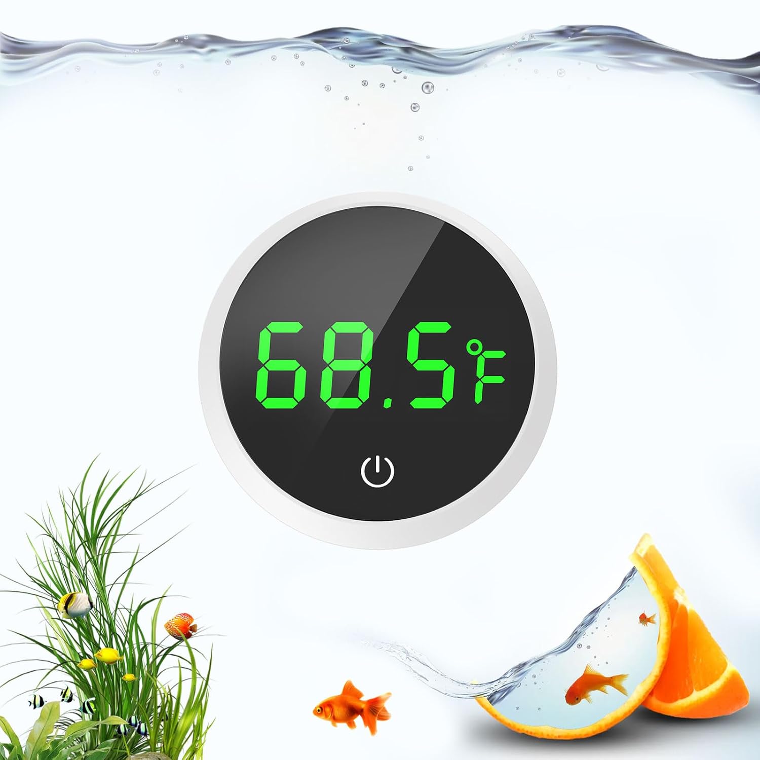 QZQ Fish Tank Thermometer Aquarium Thermometer Wireless Touch Stick Digital Aquarium Thermometer LED Display ±1°C for Monitoring The Fish Tank Aquarium Temperature Accessories - Comfort Style
