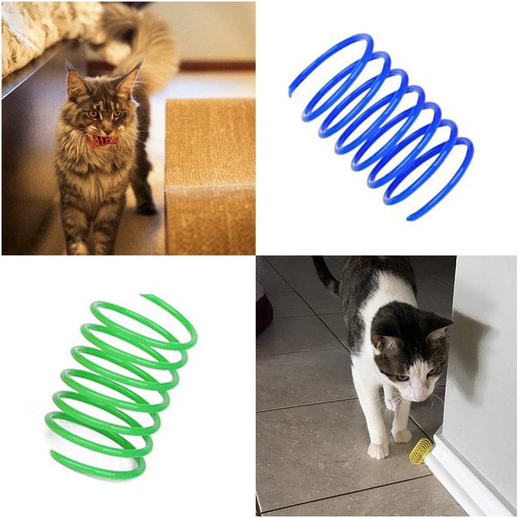 Andiker Cat Spring 12pcs, Cat Interactive Toy to Kill Time and Keep Fit Colorful Creative Toy Durable Soft Cat Activity Toy for Swatting, Biting, Hunting Kitten Toys - Comfort Style