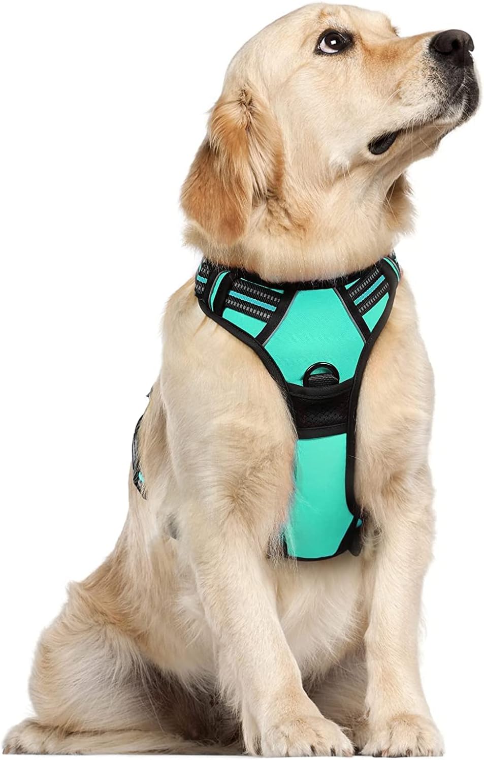 rabbitgoo Dog Harness Large Dog No Pull Pet Harness with 2 Leash Clips, Adjustable Soft Padded Pet Vest, Reflective No-Choke with Easy Control Handle for Training or Walking, Red, L - Comfort Style