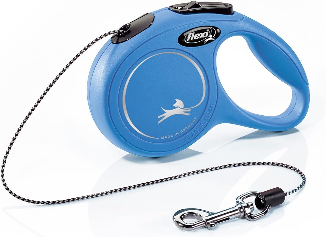 Flexi New Classic Tape Blue Large 8m Retractable Dog Leash/Lead for dogs up to 50kg/110lbs - Comfort Style