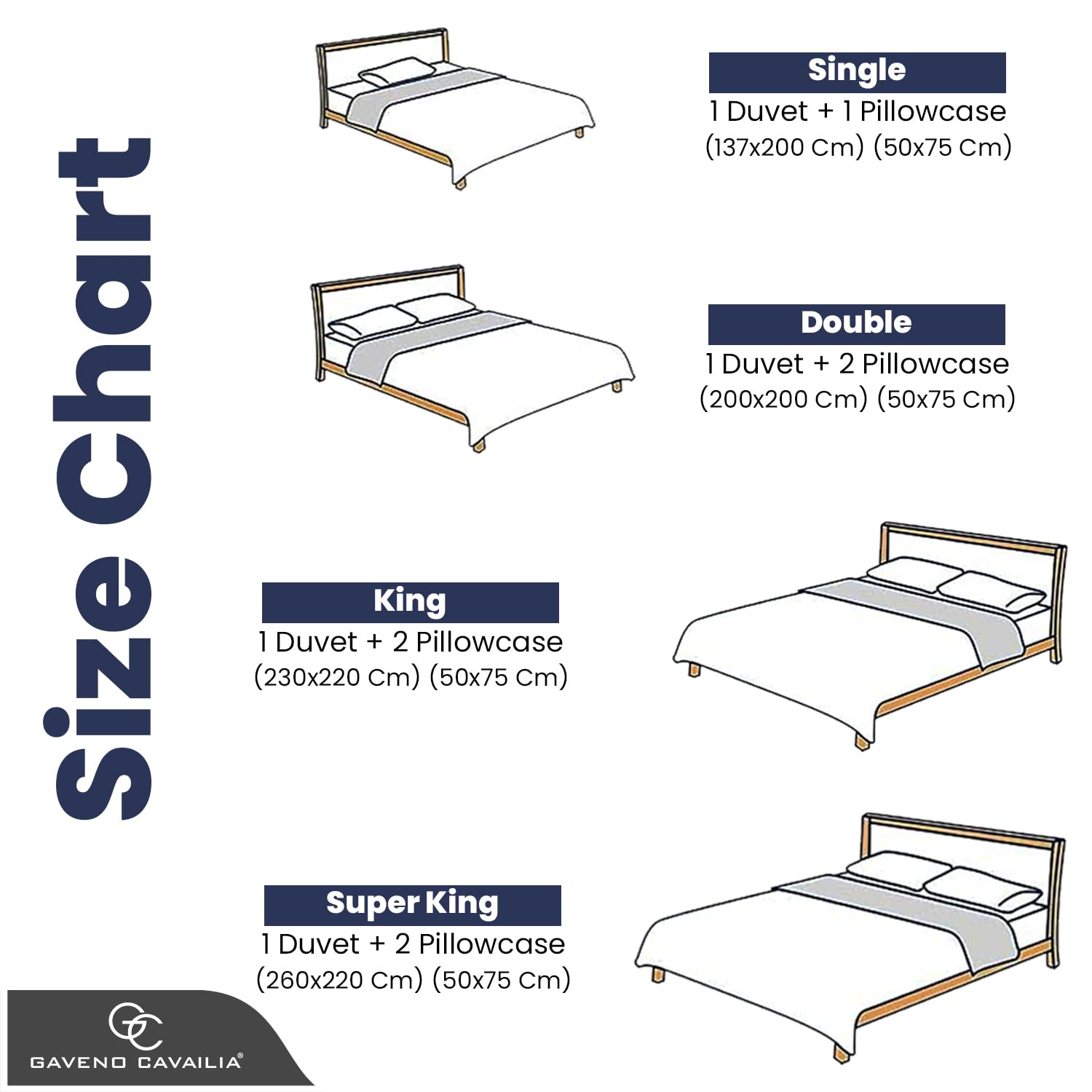 Gaveno Cavailia Luxury DENIM CHECK Bed Set with Duvet Cover and Pillow Cases, Polyester-Cotton - Comfort Style