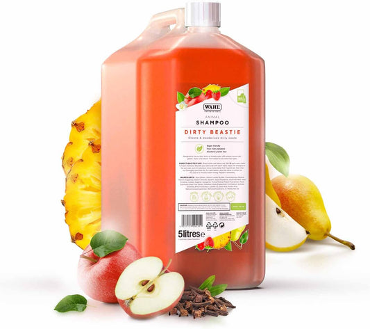Wahl Dirty Beastie Shampoo, Dog Shampoo, Shampoo for Pets, Natural Pet Friendly Formula, For Dirty Pet Coats, Concentrate 32:1, Remove Dirt and Odours, Smelly Coat, 5 Litre