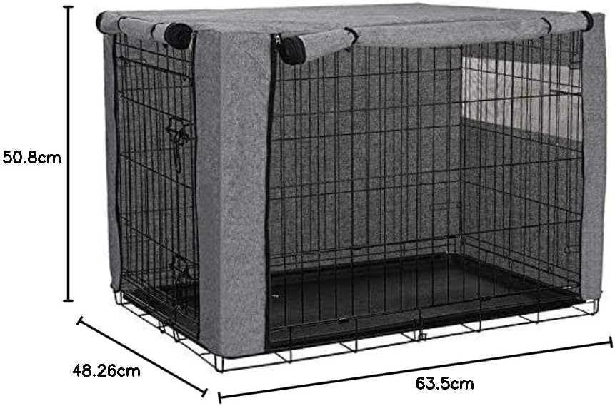 Dog Crate Cover - Durable Windproof Pet Kennel Cover for Wire Cages Indoor Outdoor Protection (30 Inch)