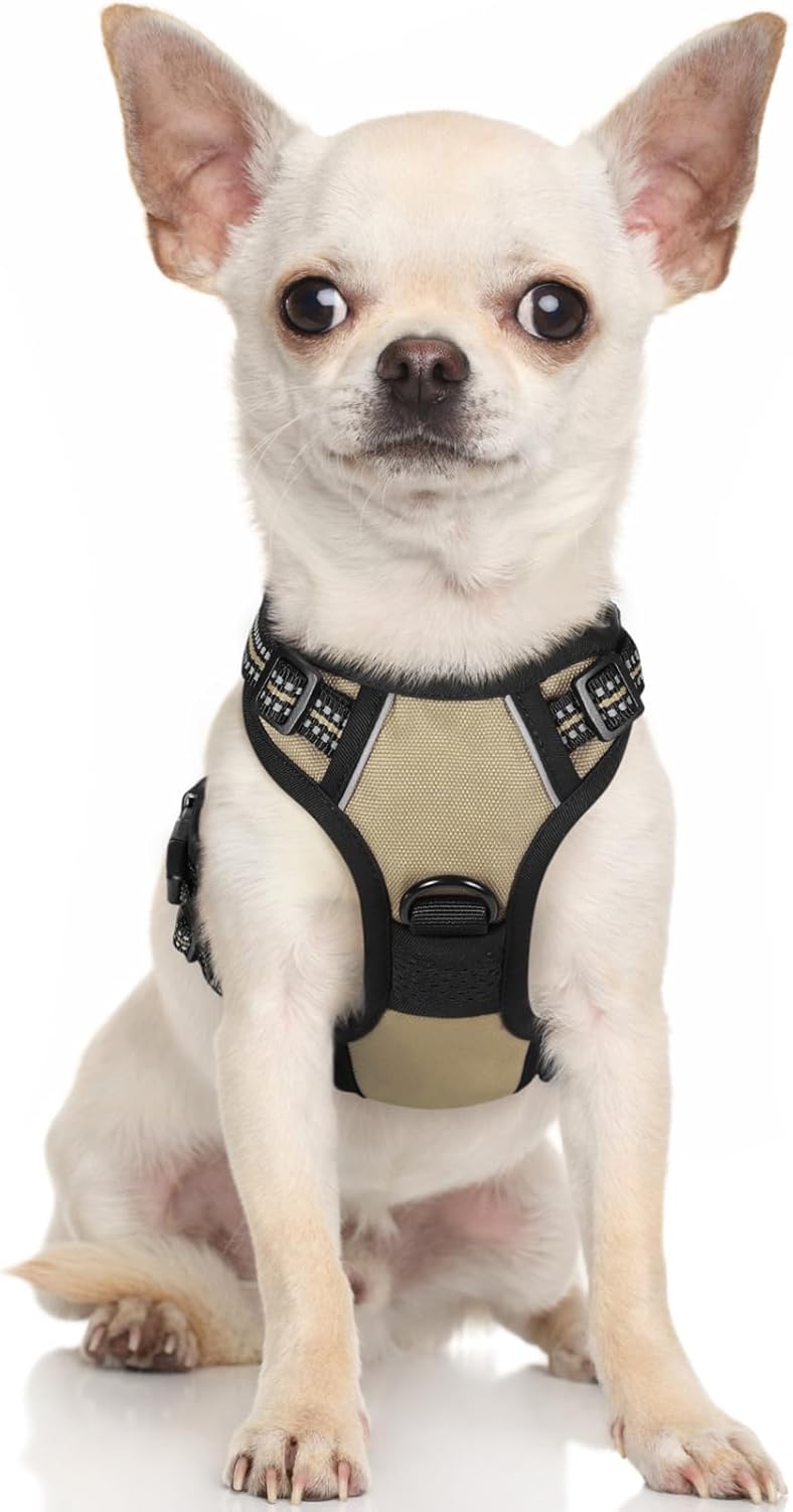 rabbitgoo Dog Harness Large Dog No Pull Pet Harness with 2 Leash Clips, Adjustable Soft Padded Pet Vest, Reflective No-Choke with Easy Control Handle for Training or Walking, Red, L - Comfort Style