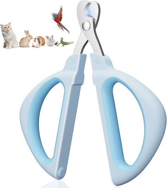 Euqvunn Cat Nail Clippers, Professional Cat Claw Clipper with Safe Positioning Hole, Pet Nail Clippers Suitable for Kittens, Guinea Pigs, Birds, Puppies, and Small Animals (Blue) - Comfort Style