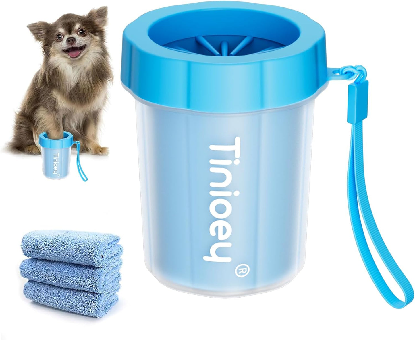 Tinioey Dog Paw Cleaner for Dogs, Dog Paw Washer Small Breed Pet Paw Cleaner Muddy Paw Cleaner, Dog Foot Washer Paw Scrubber