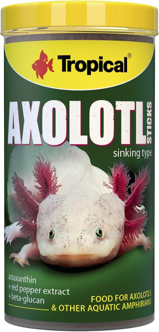 Tropical Axolotl Sticks 250ml / 135g - food for aquatic amphibians - high protein sinking sticks for healthy growth & vibrant colors - Comfort Style
