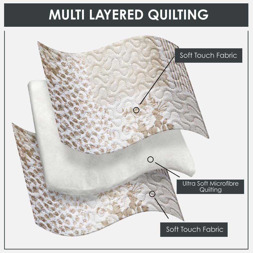 Emma Barclay Cotswold - Quilted Patchwork Bedspread Set in Natural - Double