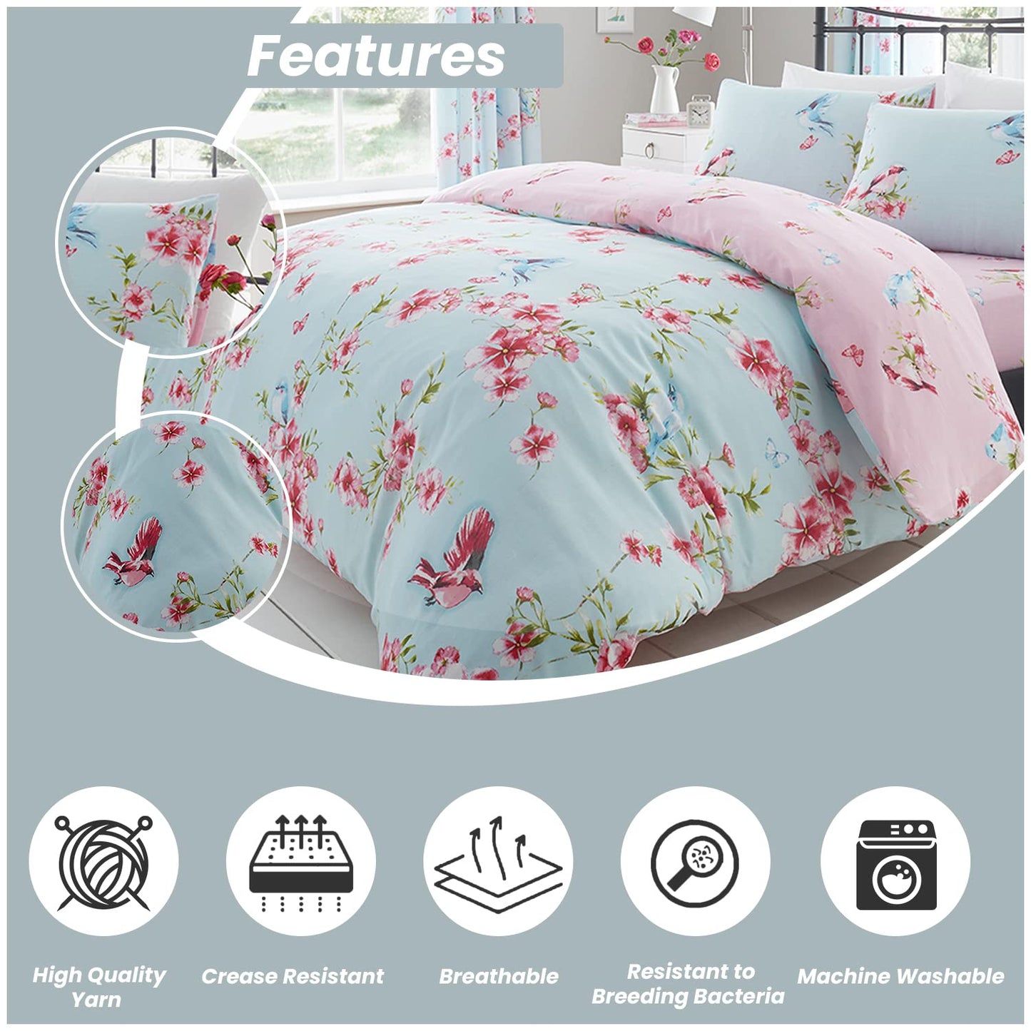 GC GAVENO CAVAILIA Duvet Cover With Pillow Cases - Polycotton Quilt Cover - Bedding Set - Comfort Style