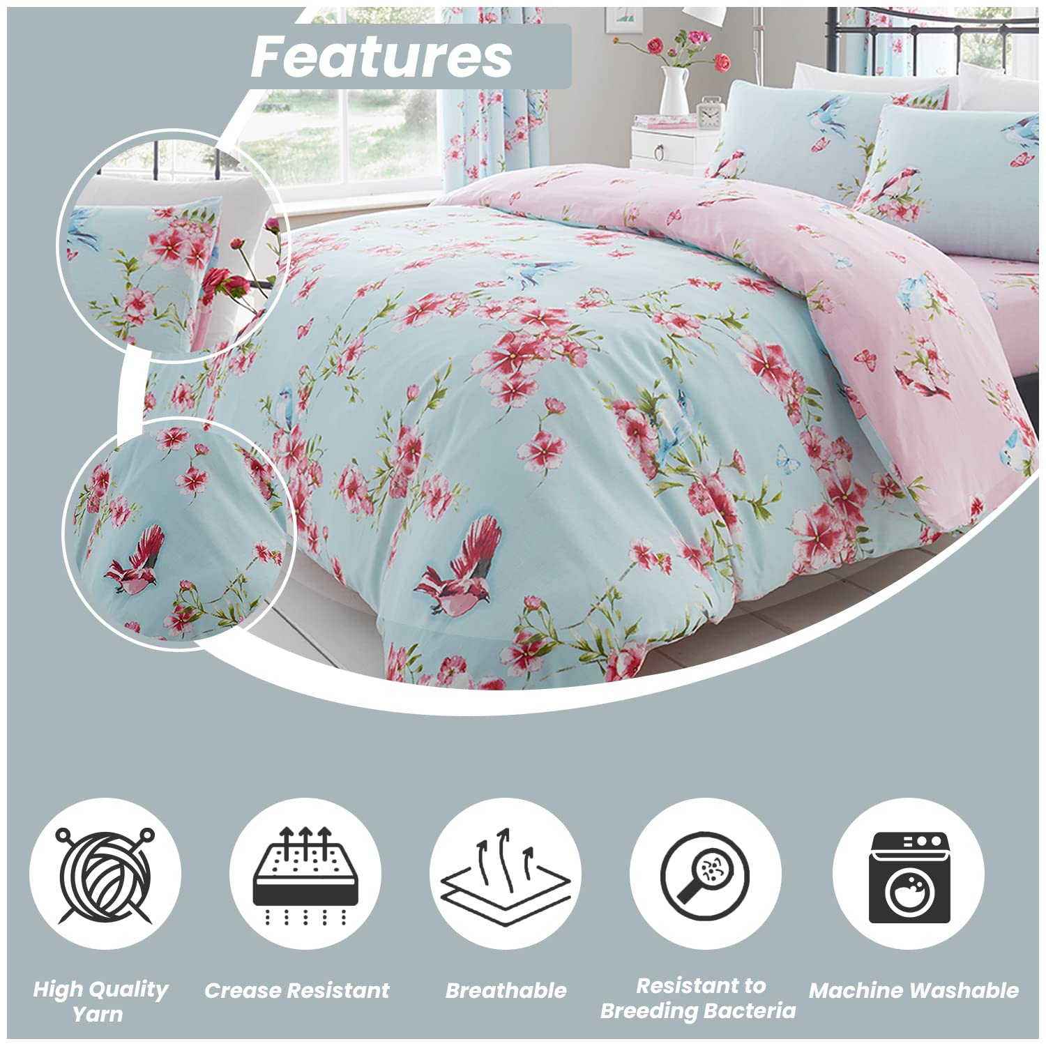 GC GAVENO CAVAILIA Duvet Cover With Pillow Cases - Polycotton Quilt Cover - Bedding Set - Comfort Style