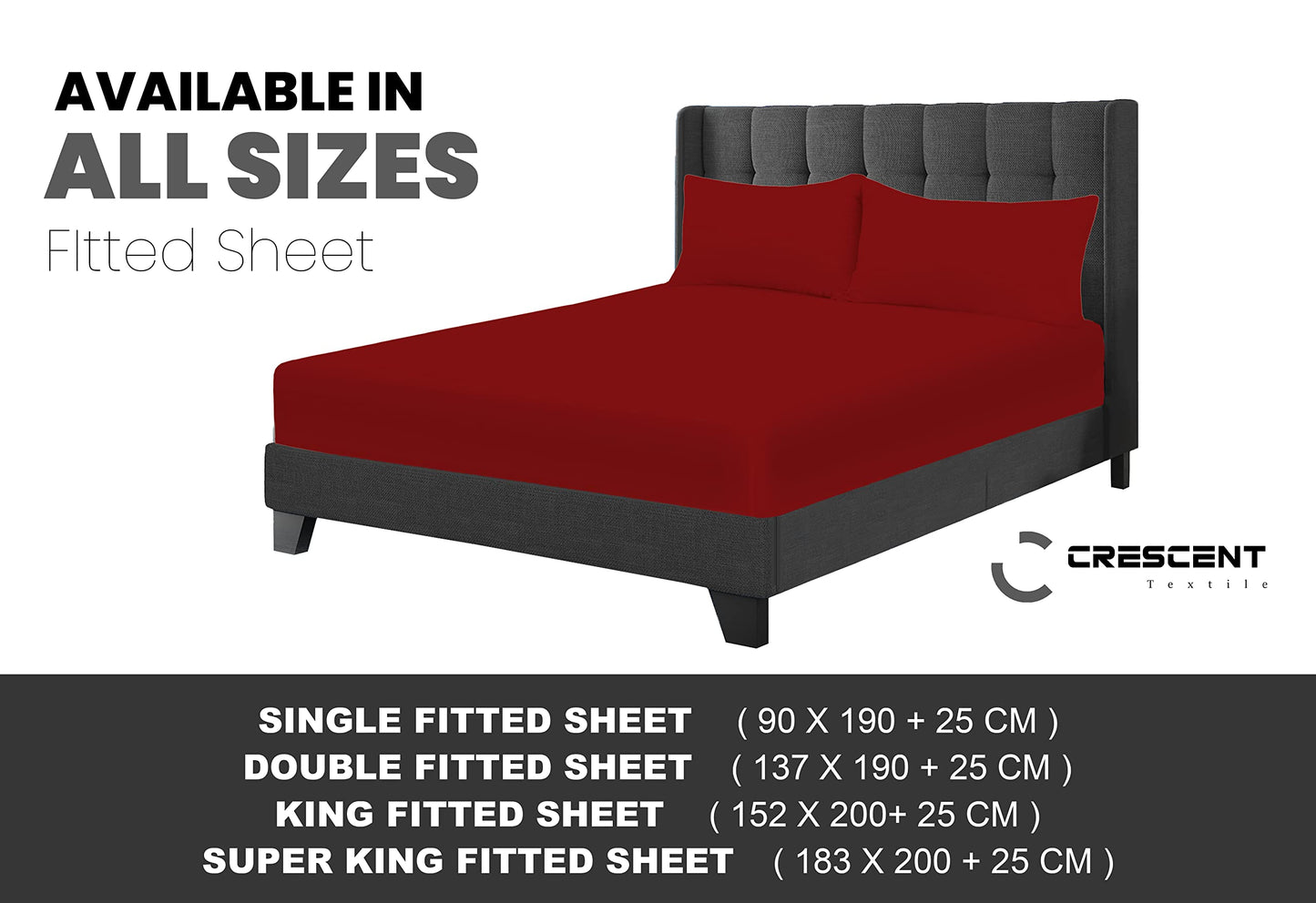 200 Thread Count Hotel Quality Bedding 100% Pure Egyptian Cotton Fitted Sheet - Stretches Up To 25cm Deep