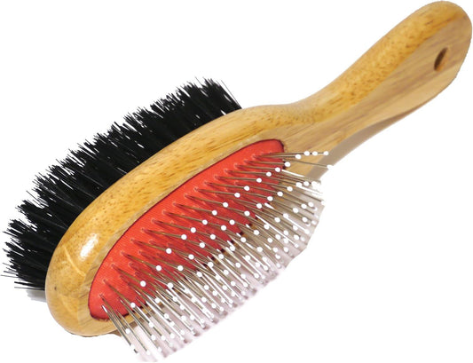 Rosewood Double Sided Wooden Grooming Brush for Dogs & Cats, Medium - Comfort Style