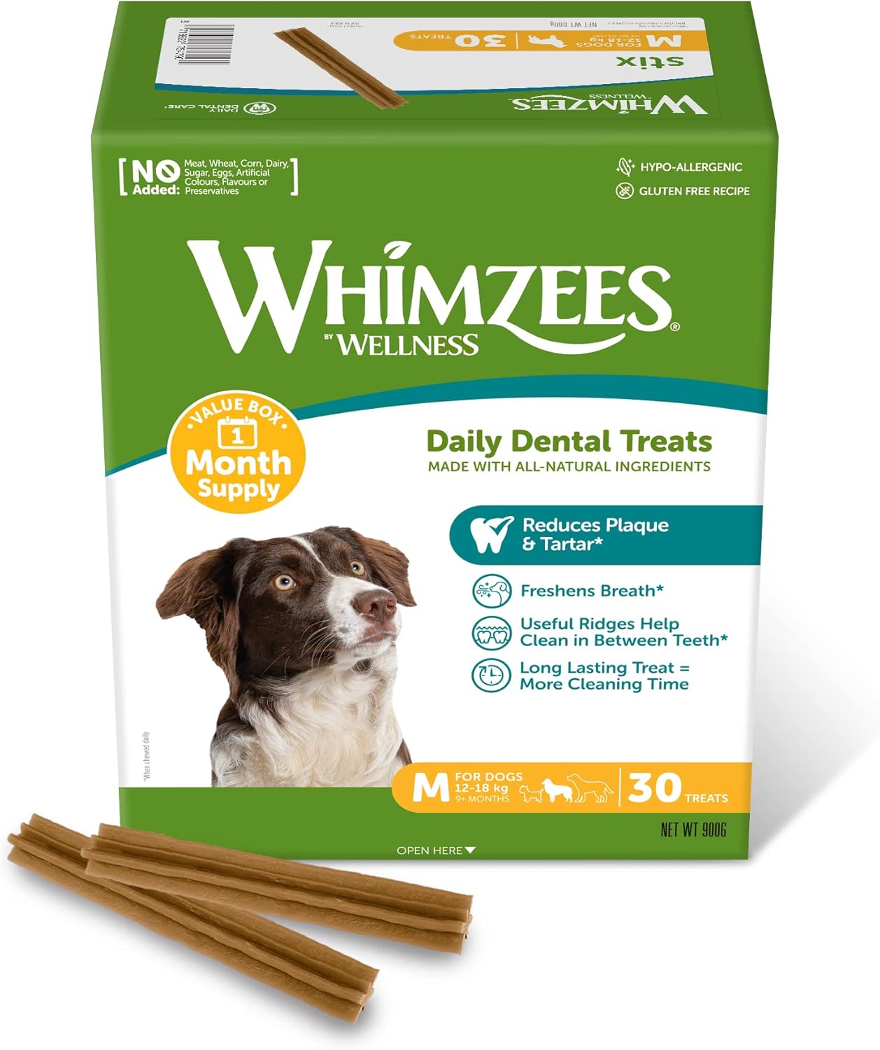 WHIMZEES By Wellness Softer Dog Dental Sticks, 28 Pieces, Size S, Dog Chews for Small Breeds, Gentle Care, Suitable for Senior Dogs, Grain-Free, Rawhide-Free - Comfort Style