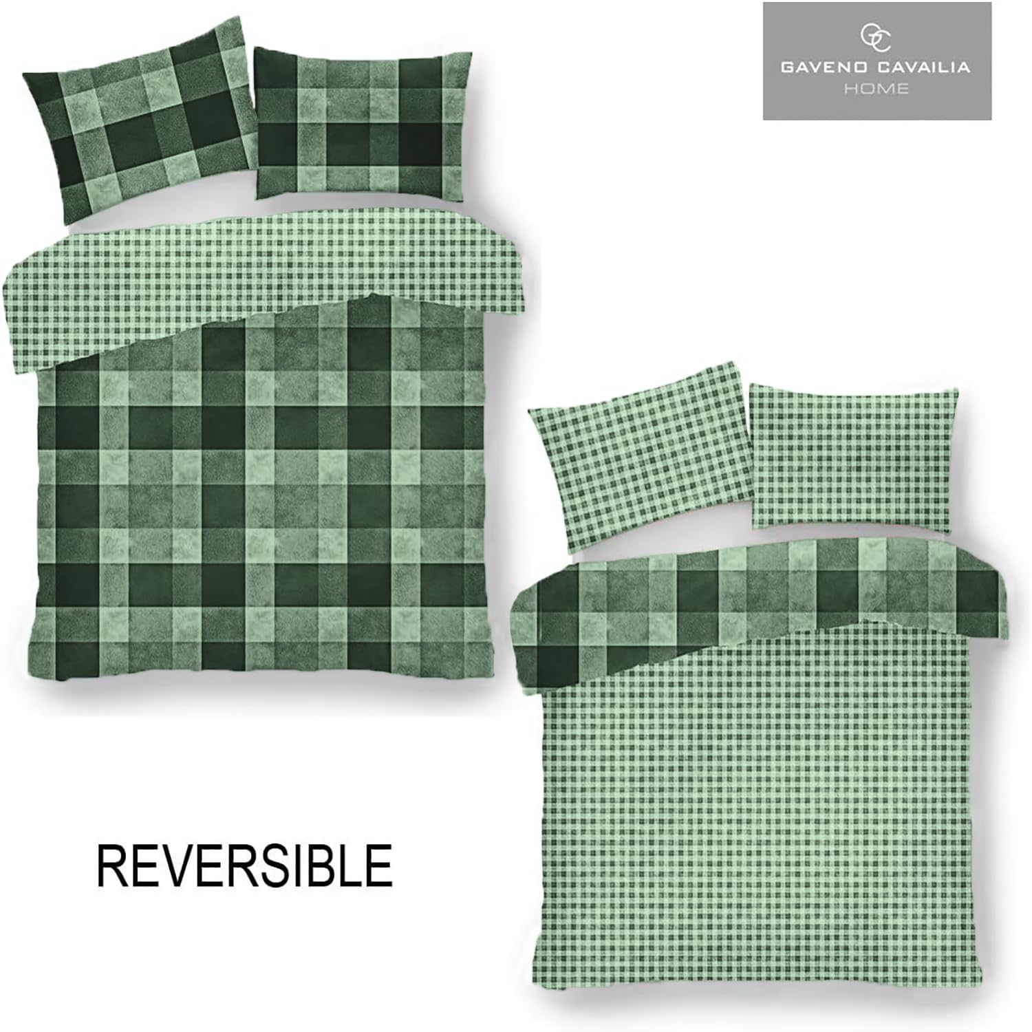 Gaveno Cavailia Luxury DENIM CHECK Bed Set with Duvet Cover and Pillow Cases, Polyester-Cotton - Comfort Style