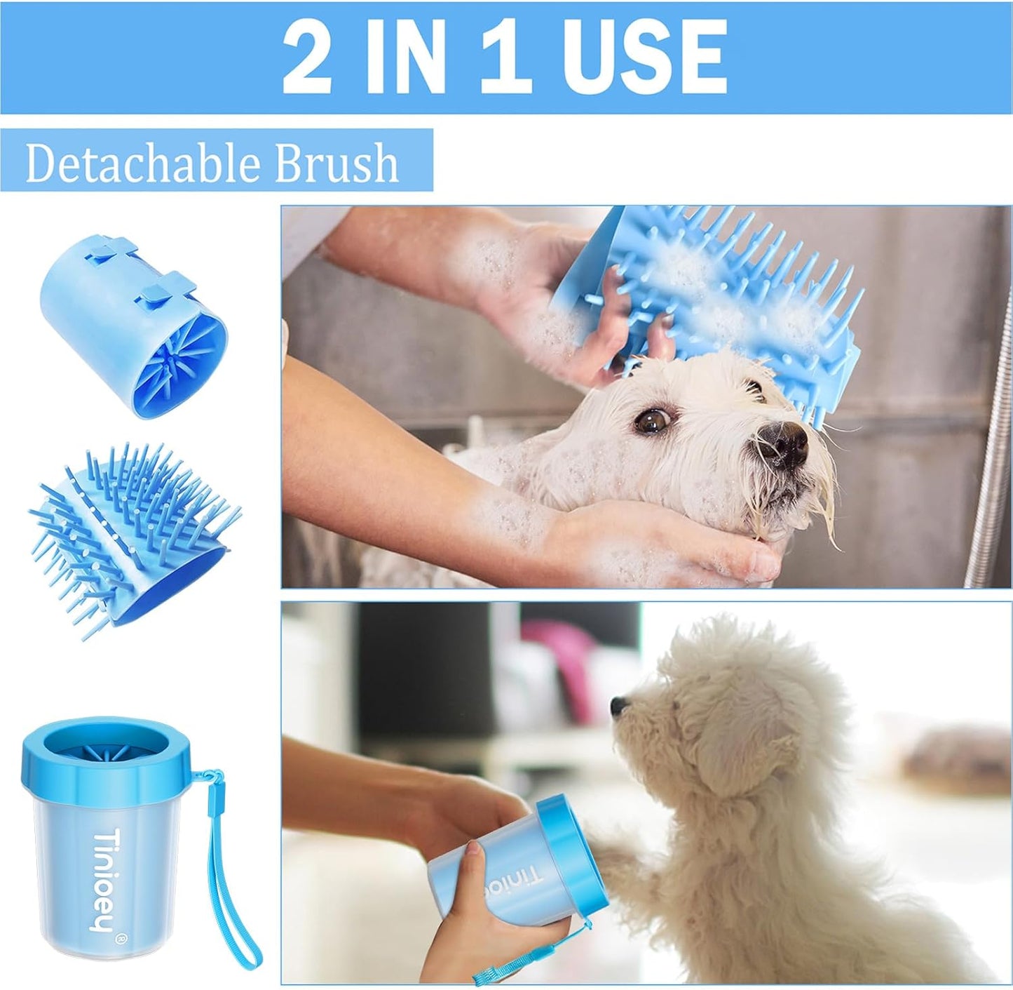 Tinioey Dog Paw Cleaner for Dogs, Dog Paw Washer Small Breed Pet Paw Cleaner Muddy Paw Cleaner, Dog Foot Washer Paw Scrubber
