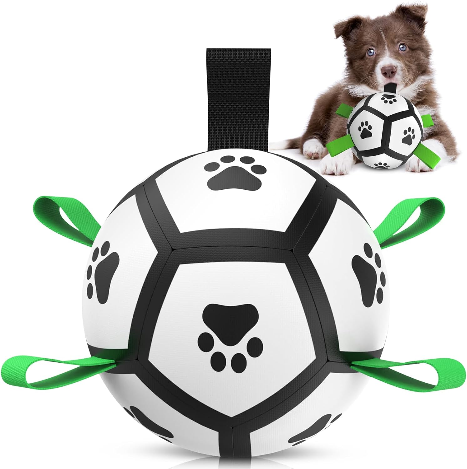 HETOO Interactive Dog Football Toys with Grab Tabs, Durable Dog Water Balls for Small Medium Breed, Indoor & Outdoor - Comfort Style