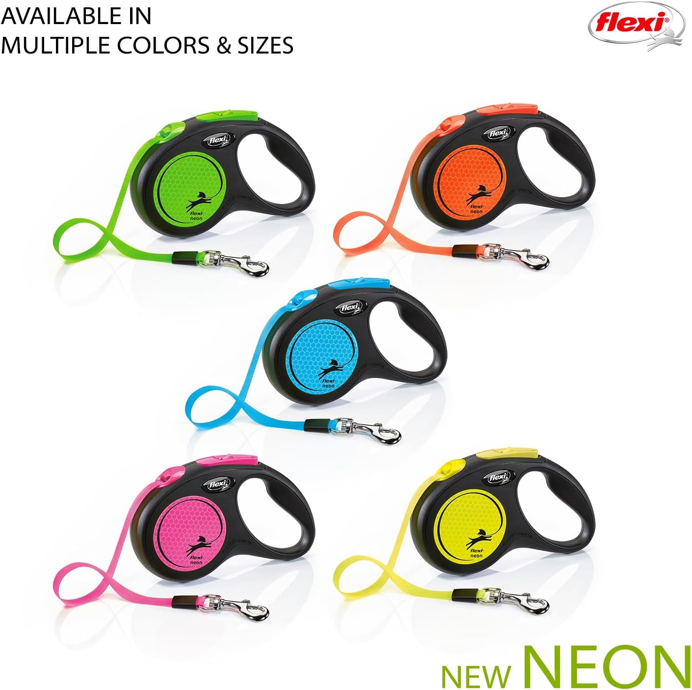 Flexi New Classic Tape Blue Large 8m Retractable Dog Leash/Lead for dogs up to 50kg/110lbs - Comfort Style