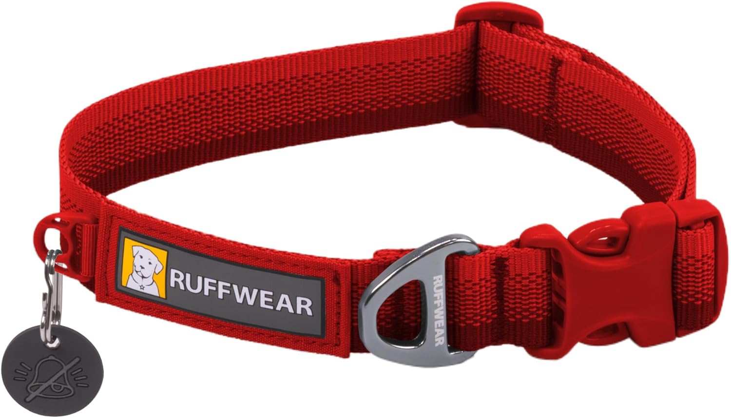 RUFFWEAR Front Range Collar, Small Dog Collar with Aluminium V-Ring, Adjustable Length Pet Dog Collar, Comfortable Soft Fabric, Animal Collar with Dog Lead Attachment Ring, 28-36cm, Moonlight Fade - Comfort Style