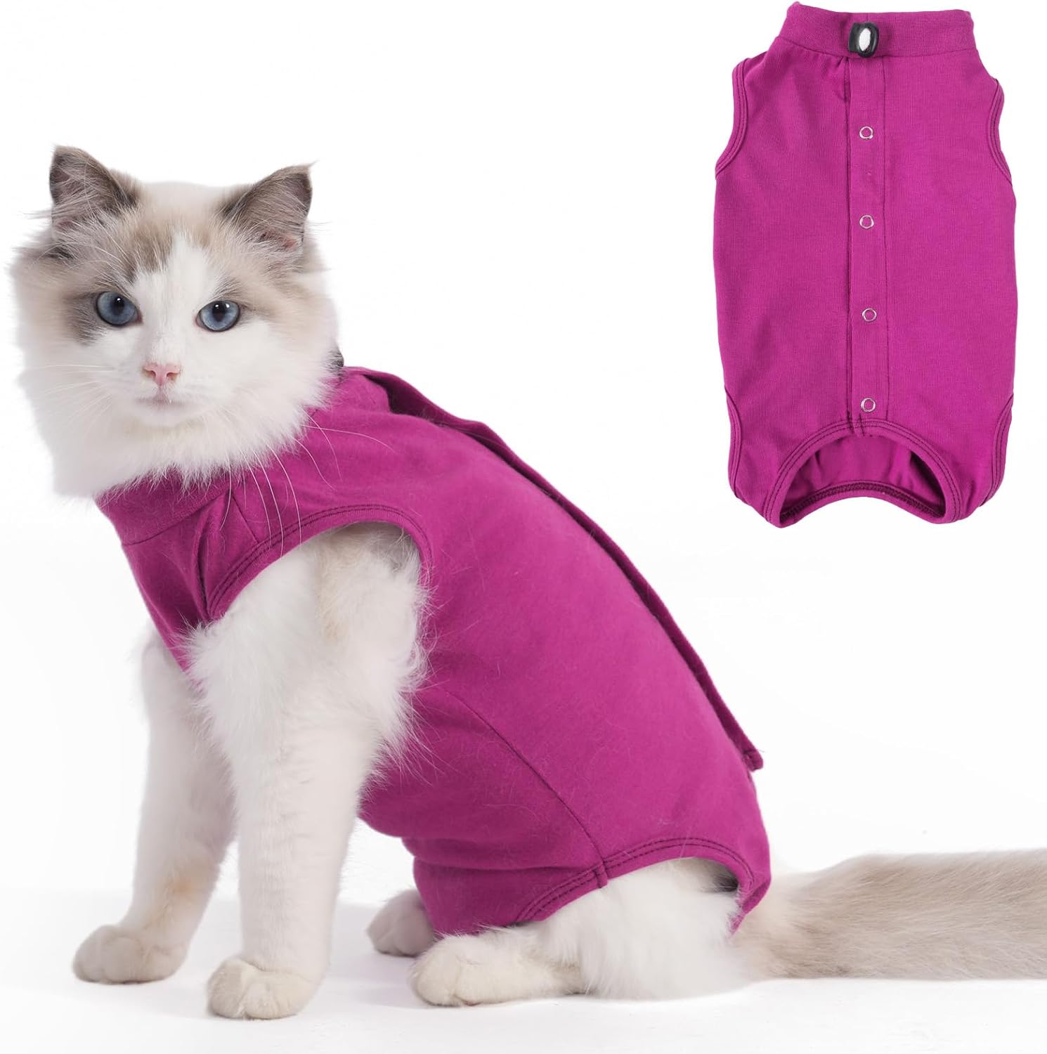 Axcimond Cat Recovery Suit Cat Body Suits for Medical Spay Surgical Cat Suit Kitten Bodysuit Post Surgery Cat Onesie Surgery Recovery Suit Cat Clothes After Surgery Recovery Collar & Cone Alternative - Comfort Style
