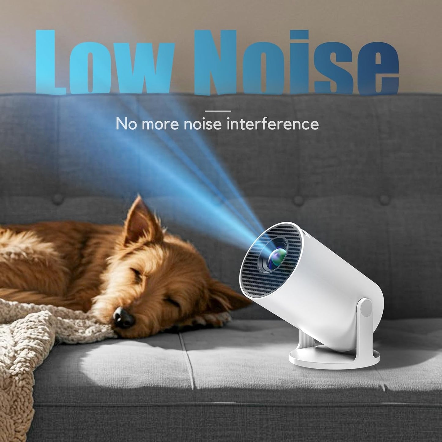 [Built-in Apps & Auto Keystone] AKIYO O2 Projector 2026 Upgraded 18000 Lumen with WiFi6 and Bluetooth 5.4, Mini Projector 1080P Full HD Supported, 180° Rotation Compatible with HDMI/USB/Laptop/PS5