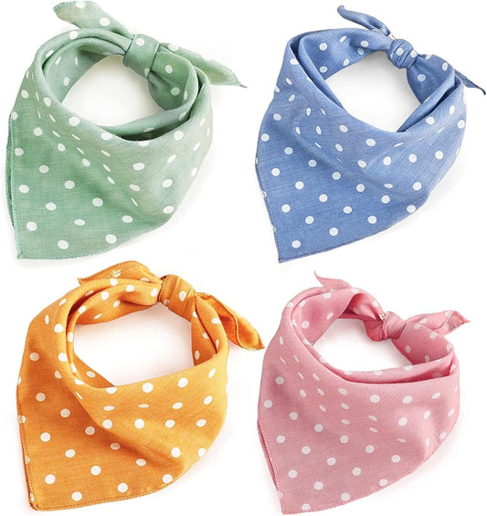 4Pcs Dog Bandana for Small Medium Large Dogs, Summer Dog Bandana Cat Dog Kerchief Dog Triangle Bibs Scarf Adjustable and Washable Dogs Decoration Accessories for Dog Cats Puppy