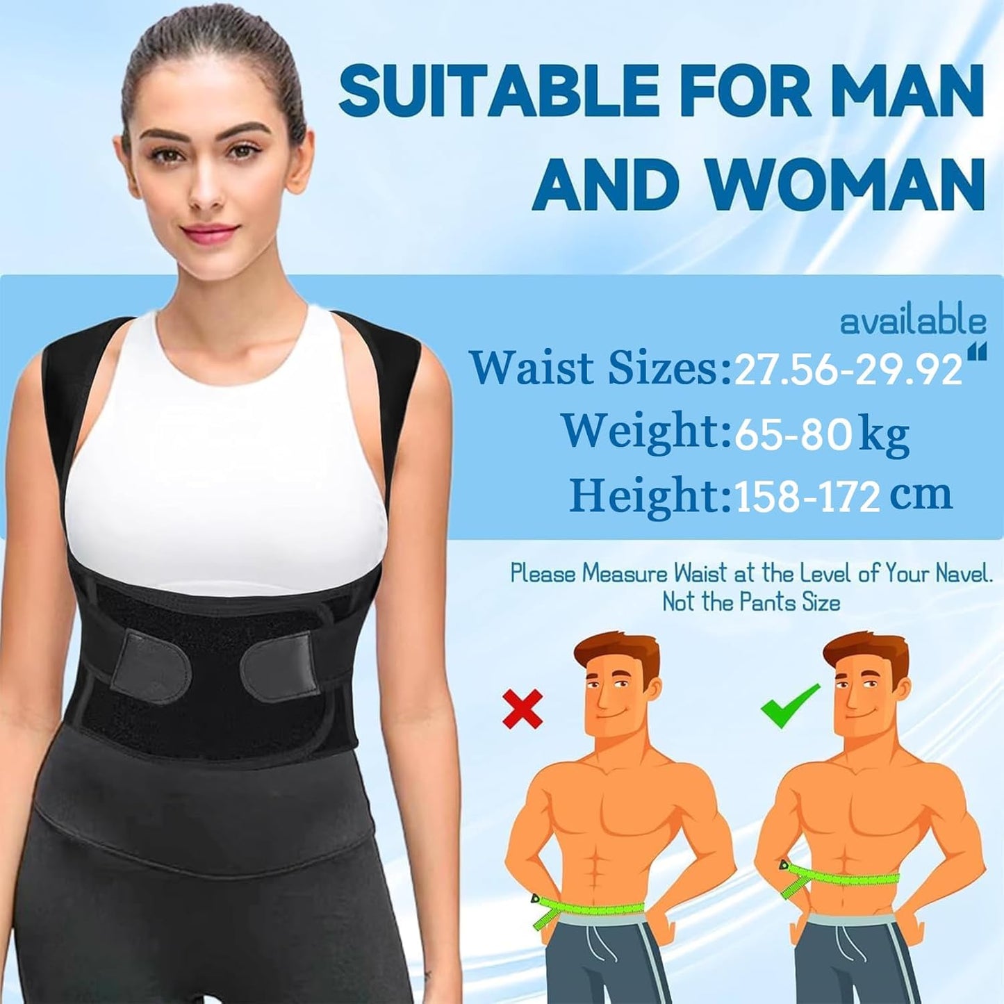 COLEESON Posture Corrector for Men and Women, Comfortable Upper Back Brace, Adjustable Back Straightener Support for Shoulder, Neck and Back - Comfort Style