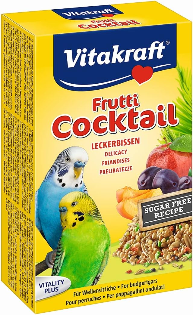 2 PACK VITAKRAFT BUDGIE FRUIT COCKTAIL FOOD SEED MIX EXTRA VITAMINS & MINERALS 200G