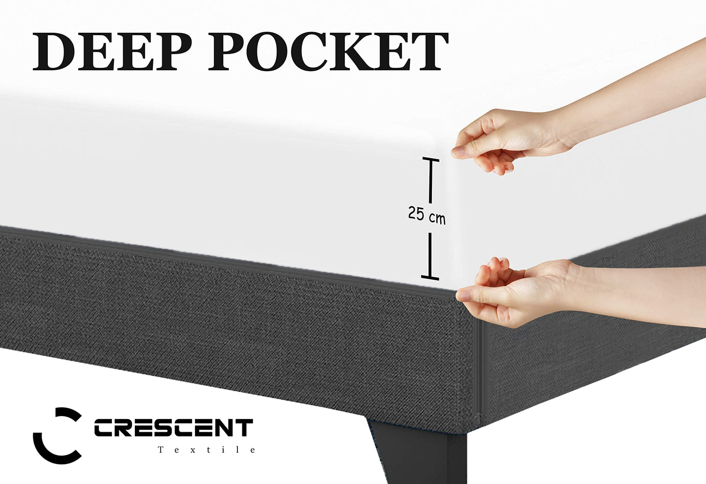 200 Thread Count Hotel Quality Bedding 100% Pure Egyptian Cotton Fitted Sheet - Stretches Up To 25cm Deep