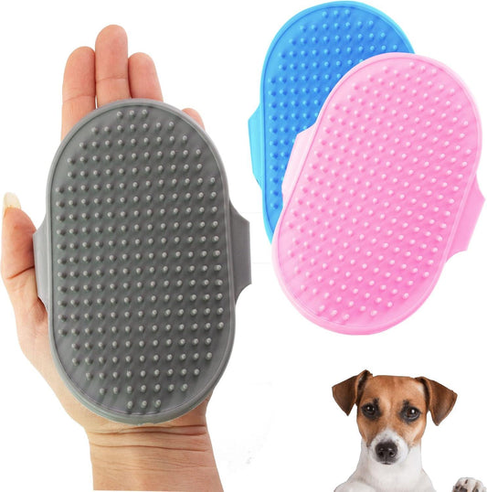 Dog Grooming Rubber Pet Mitt, Flexible Mitt that Stimulates Skin and Removes Loose Fur, Mess-free Suitable for Both Wet Dry Perfect Dogs, Cats, Rabbits with Medium/Short/Curly Hair - Comfort Style