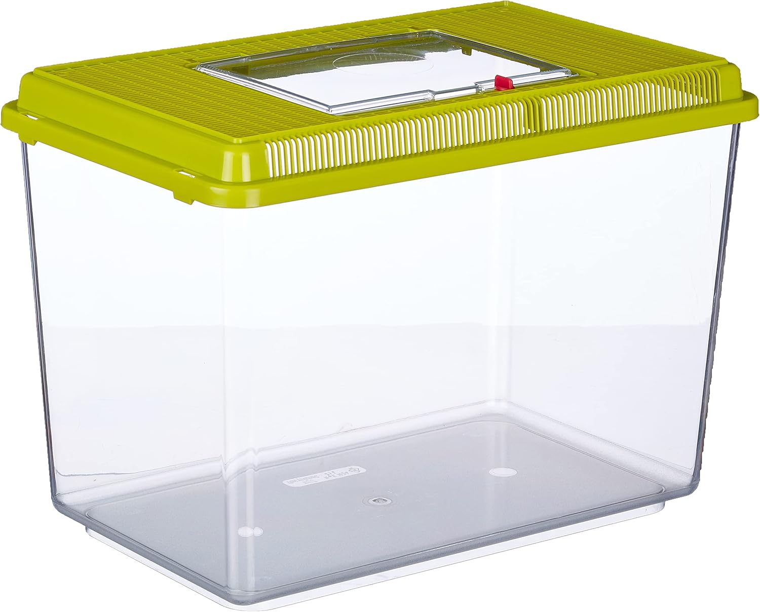 Ferplast Plastic Fish Aquarium GEO Medium Tank 2,5 L Small Animal Container Aquarium Terrarium Insects Turtles, Plastic, Ventilation Grills, Handle for Easy Transport, 23,2 x 15,3 x h 16,6 cm Green - Comfort Style