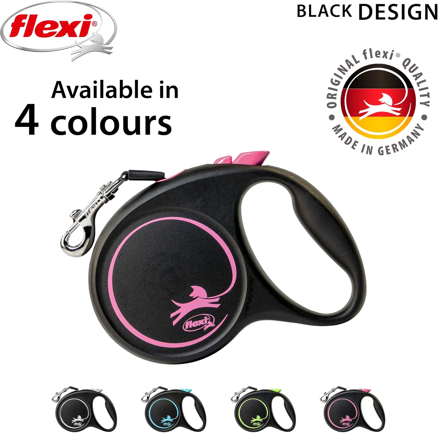 Flexi New Classic Tape Blue Large 8m Retractable Dog Leash/Lead for dogs up to 50kg/110lbs - Comfort Style